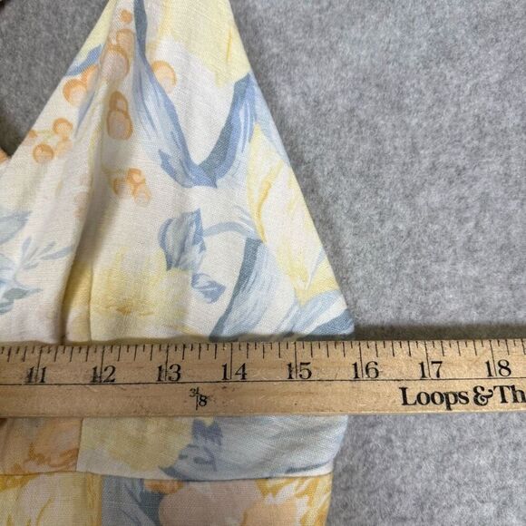 New Abercrombie & Fitch Women's Large Blue Yellow Romper Floral Fit to Flatter - Picture 3 of 11